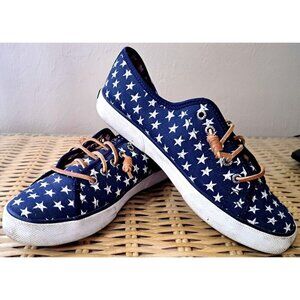 Sperry Women's 9M Red White Blue Patriotic Low-Cut Lace-Up Boat Shoes Sneakers